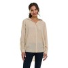 Super Triple Goose Women’s Linen Long Sleeve Button-Down Shirt – Lightweight Casual Collared Top with Pocket - 3 of 4