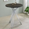 Simple Relax Wood and Metal Bar Table with Round Top in Dark Oak and Chrome - 2 of 4