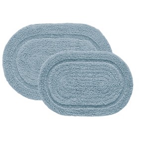 Kate Aurora Spa Retreat 100% Pile Cotton 2 Piece Oval Bath Rug Set - 1 of 2