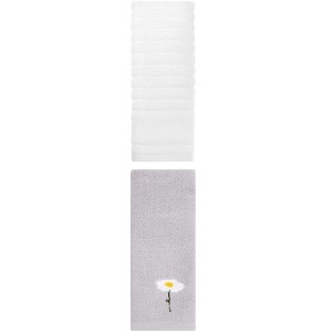 REGALWOVEN Pure Cotton Soft Absorbent Hand Towel Set for Bathroom 14" x 30"/13" x 30" 2 Pcs - 1 of 4