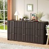 Modern Fluted 8/9-Drawer Dresser, Large Capacity Chest of Drawers, with Metal Handles & Anti-Tip, Wooden Storage Organizer Wood Color/Black/White - 2 of 4