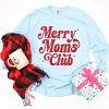 Merry Mom's Club Distressed - Women's Garment Dyed Long Sleeve Graphic T-Shirt - 2 of 4