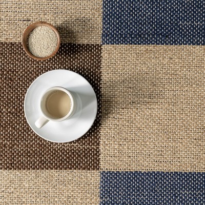 Handmade Blue and Beige Jute Rectangular Area Rug, 9' x 12'