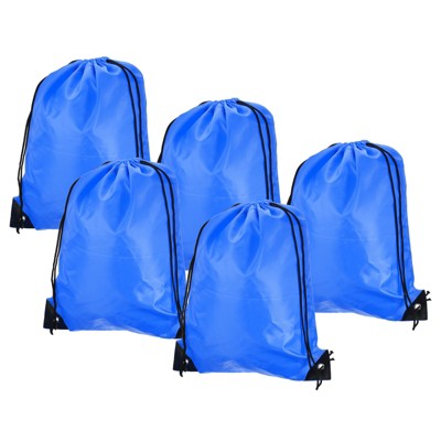 Unique Bargains Gym Sports Outdoor Traveling Nylon Polyester Drawstring Storage Bag 5 Pcs