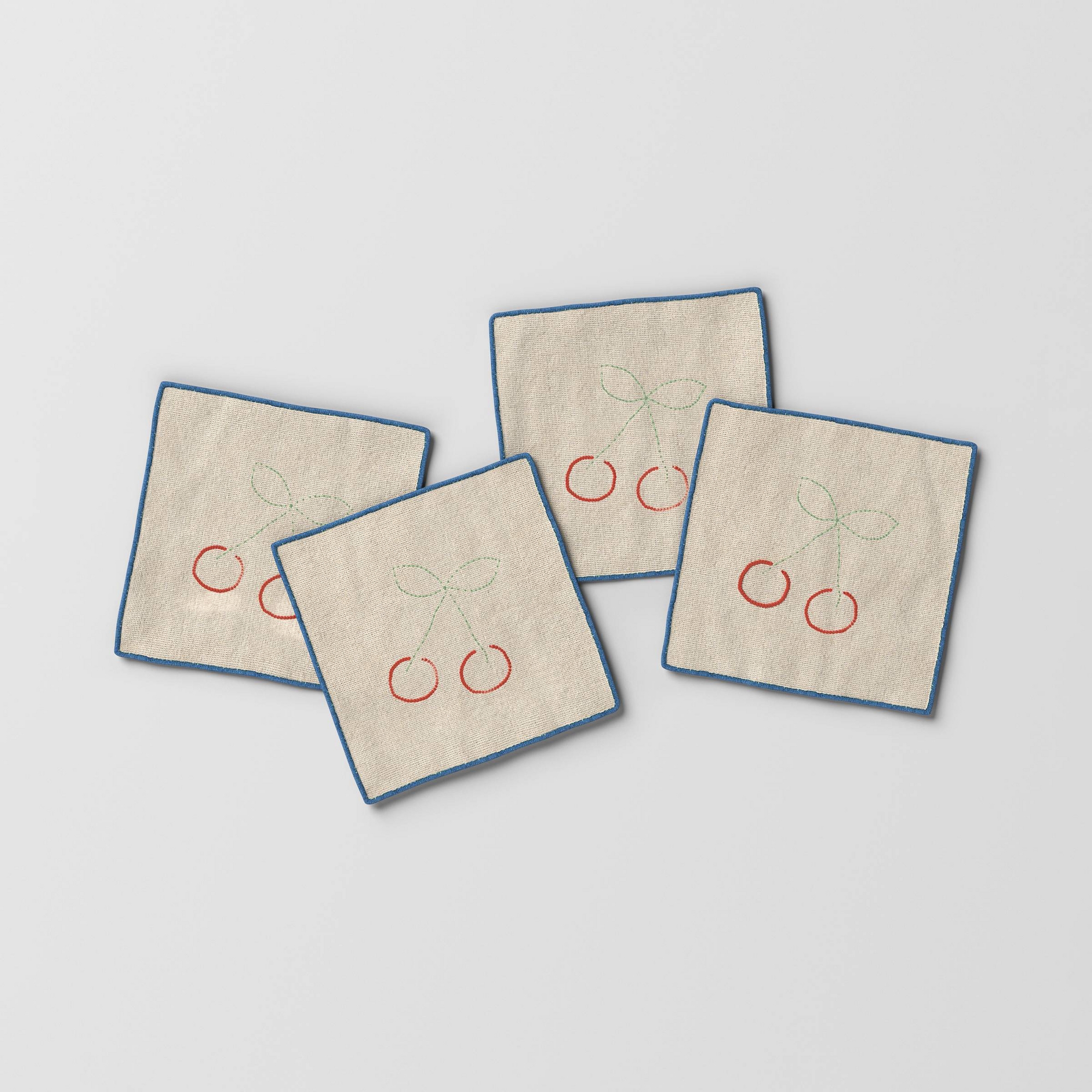 4pk Fruit Embroidered Cocktail Napkins - Room Essentials™