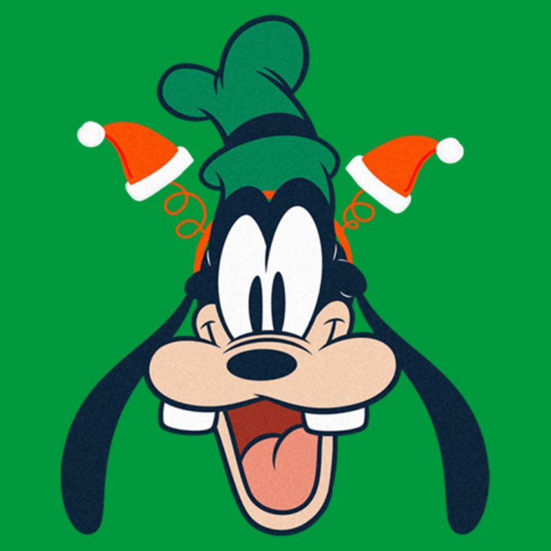 Juniors Womens Mickey & Friends Goofy Christmas Ears T-Shirt, 2 of 5
