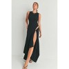 Slickblue Women's Maxi Dress With Slit, Sleeveless, Viscose Fabric, Black/Natural, Size S-L - 2 of 4