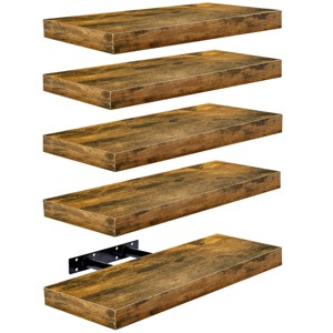 5 Pack 16 Inch Sorbus Long Floating Wall Shelves for Bedroom, Decor, Kitchen, Living Room - for Trophies, Frames, Bookshelf - 1 of 4