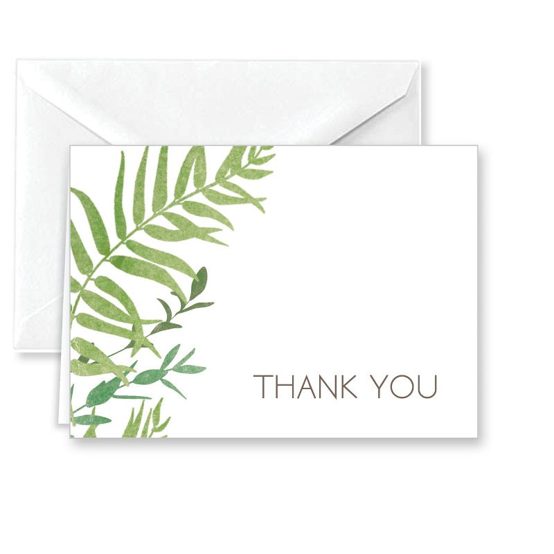 Paper Frenzy Elegant Ferns Thank You Note Cards and Envelopes - 25 pack, 5 of 7