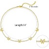 14K Gold Plated Tennis Necklace - 3mm Butterfly Rhinestone Choker for Women - 2 of 4