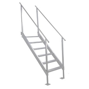 Dock Stairs Height Adjustable Aluminum Boat Ladde 500lbs Load - 1 of 4