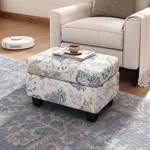 CAVINAS Ottoman Foot Rest, Ottoman Bed with Cushions, Birch Legs Footrest Ottoman for Bedroom, Living Room - 1 of 4