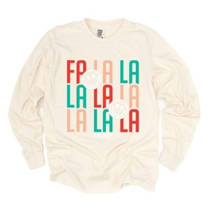 S.W.Smiley Fa La La - Womens Garment Dyed Long Sleeve - 1 of 3