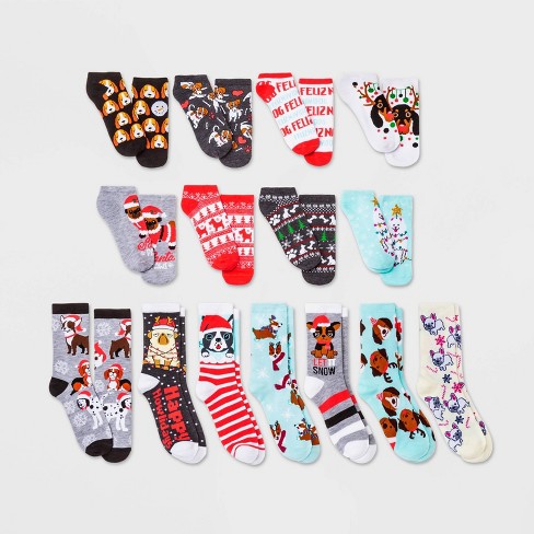 Women's Holiday Dogs 15 Days of Socks Advent Calendar - Assorted Colors 4-10 - image 1 of 4