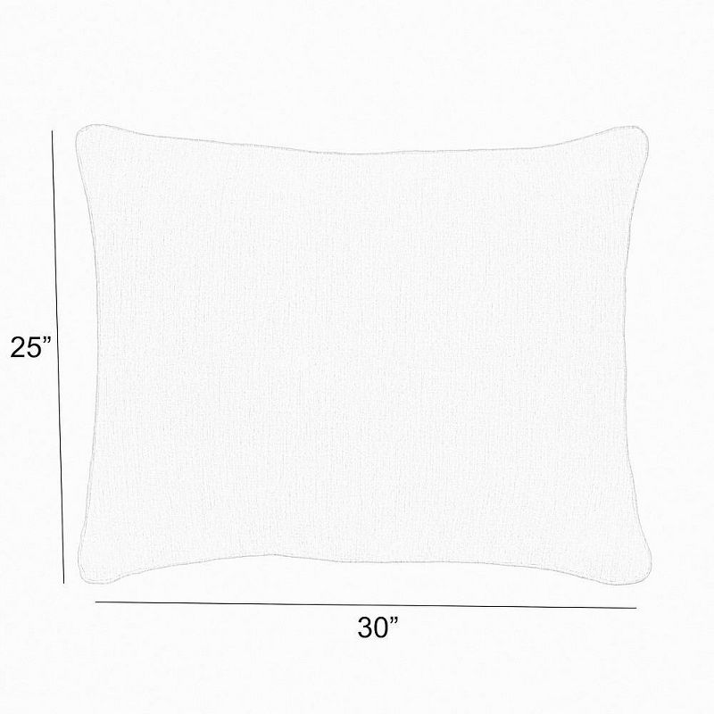 Sunbrella 25&#34; x 30&#34; Canvas Outdoor Corded Back Pillow Granite Gray, 3 of 7