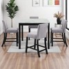 5-Piece Counter Height Dining Table Set, Solid Wood Table with 4 Upholstered Chairs, Space-Saving Mid-Century Modern Design for Dining Room - 2 of 4