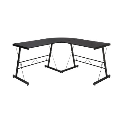 60" L - Shaped Metal Frame Desk Corner Computer Desk Black - OFM