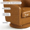 Dyonery Swivel Barrel Accent Chair, Modern Faux Leather Upholstered Armchair, 360¡ã Comfy Reading Chair for Living Room & Bedroom, Fully Assembled - 4 of 4