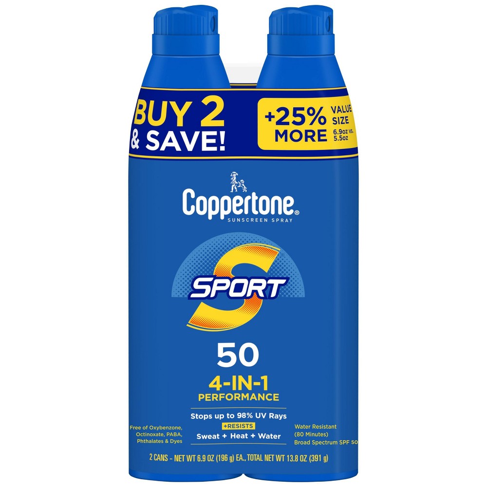 Coppertone Sport Sunscreen Spray - SPF 50 - 13.8oz/2pk