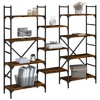 vidaXL Smoked Oak Bookcase - Engineered Wood & Steel Display Shelf Rack | 63x11.2x53.7 Inches | Multi-Tiered Bookshelf for Storage & Decor - 4 of 4