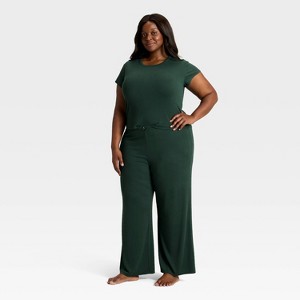 Women's Pointelle Short Sleeve Shirt and Pants Pajama Set - Auden™ - 1 of 3