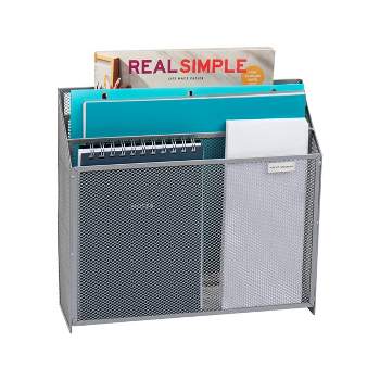 Mind Reader Network Collection Metal Mesh 3 Compartment Vertical File Organizer Silver