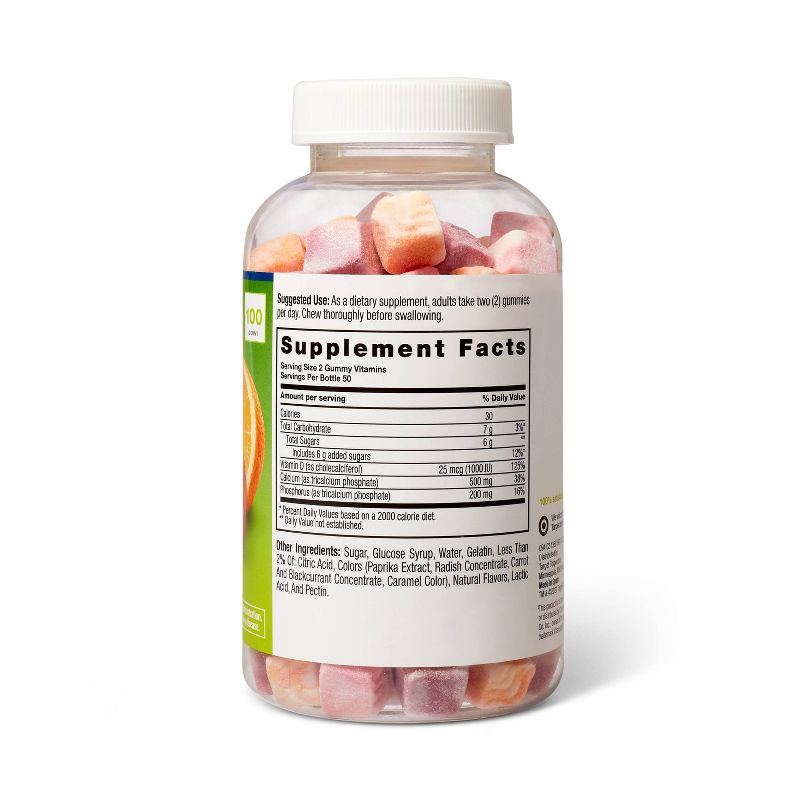 Calcium Gummies - Orange, Strawberry &#38; Cherry - 100ct - up &#38; up&#8482;, 3 of 6