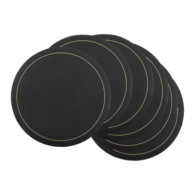 REGALWOVEN Faux Leather Heat Resistant Waterproof Wipeable Place Mats 6 Pcs