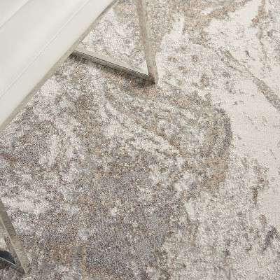 Elation Ivory Gray Abstract Rectangular Area Rug 5'3" x 7'3"