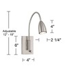 360 Lighting Lido Gooseneck Arm Brushed Nickel Plug-In Wall Reading Light - 4 of 4