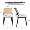 Sapphtopaz Mid-Century Modern Dining Chairs Set of 2, Boucle Upholstered Kitchen Chairs with Rattan Backrest & Metal Frame - 2 of 4