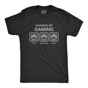 Mens 100% Chance Of Gaming T Shirt Funny Nerdy Video Games Novelty Tee - Crazy Dog Men's T Shirt - 1 of 4
