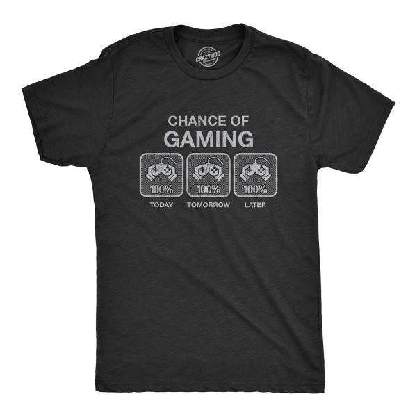 Camiseta divertida para hombre '100% probabilidad de jugar videojuegos' - Crazy Dog