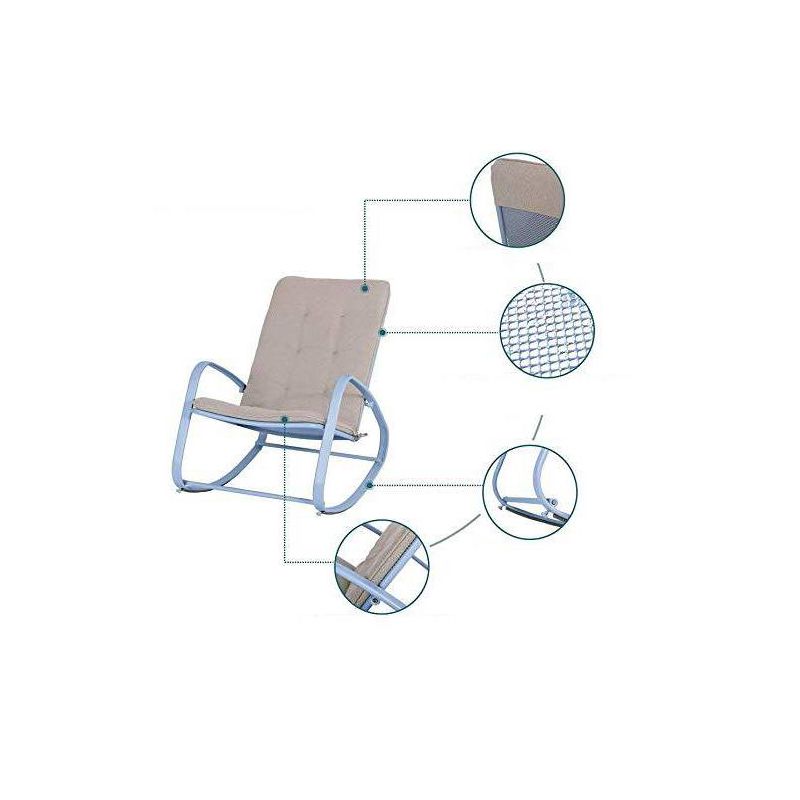 2pc Patio Modern Rocking Chair - Blue - Captiva Designs, 3 of 6