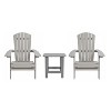 Emma and Oliver Set of 2 Indoor/Outdoor Folding Adirondack Chairs with Side Table - 3 of 4