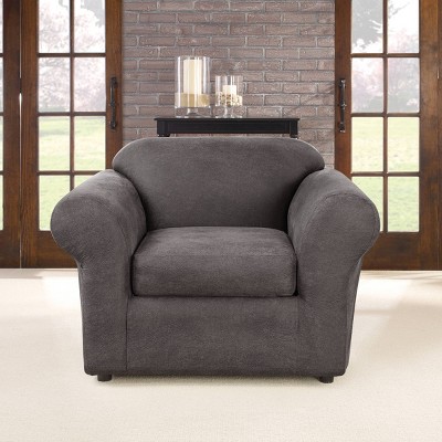 2pc Ultimate Stretch Leather Chair Slipcovers - Sure Fit