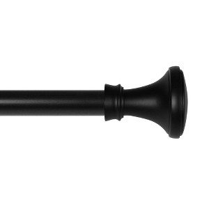 Lumi Home Furnishings 28"x48" Decorative Drapery Single Rod Set with Trumpet finials Matte Black - 1 of 4