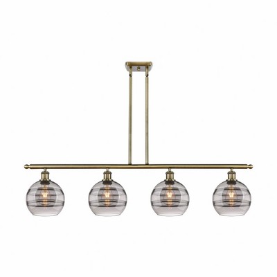 Rochester - 4 Light Stem Hung Island In Industrial Style-10.38 Inches Tall and 48 Inches Wide