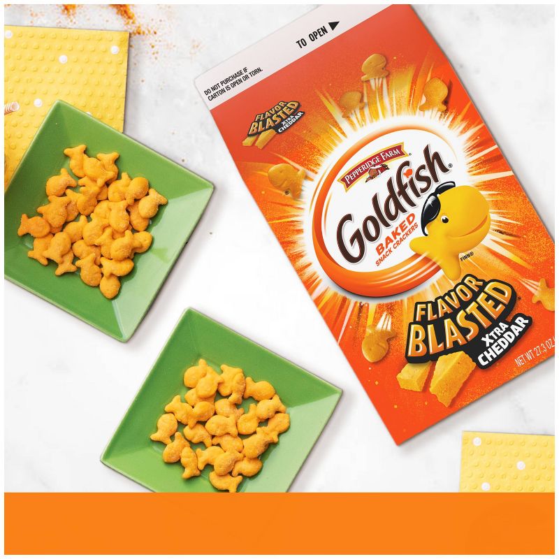 Pepperidge Farm Goldfish Flavor Blasted Extra Cheddar Snack Crackers, 3 of 7