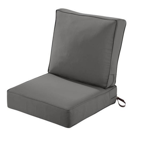 Sunbrella 2pc Outdoor Deep Seat Pillow And Cushion Set Silver Gray : Target