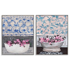 Stupell Industries Flowers In Bath Tub Interior Design, 11" x 14" - 1 of 4