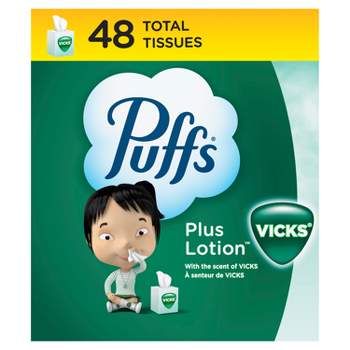 Puffs Plus Lotion with Scent of VICKS Facial Tissue - 48ct