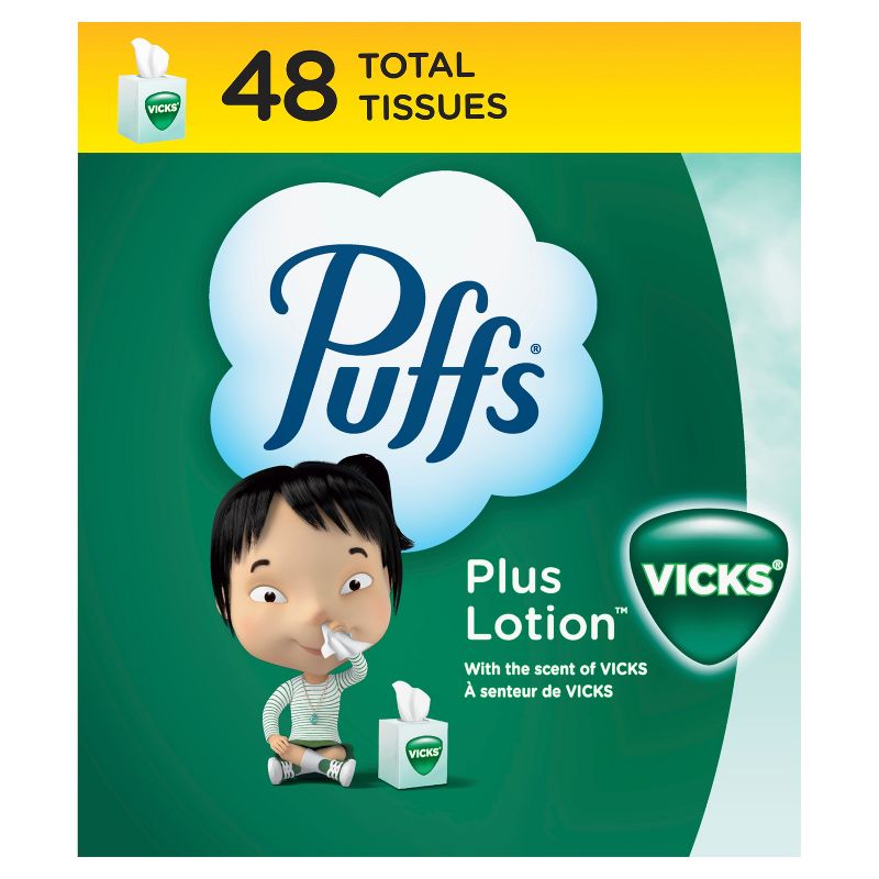 Puffs Plus Lotion with Scent of VICKS Facial Tissue, 1 of 9