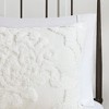 Gracie Mills Fitzpatrick 3 piece Tufted Cotton Chenille Damask Duvet Cover Set - 4 of 4