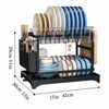 FONTOI 2-Tier Dish Racks for Kitchen, Dish Drying Rack with Drainboard, Dish Drainers with Utensil Holders, Black, 12"*11"*17" - 3 of 4