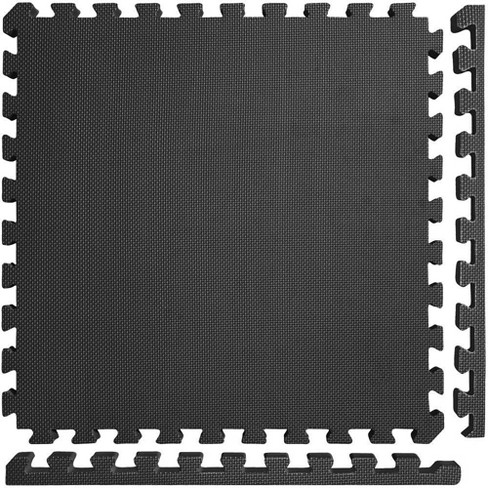 Meister X-Thick 1.5 inch Interlocking Eva Foam Mats - 2x Cushion for Wrestling, MMA Takedowns & Gymnastics - 2'x2' Tiles - Black - 16 Tiles (64 Sqft)