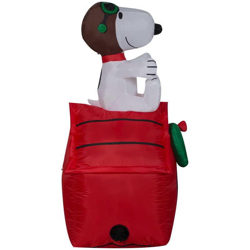Peanuts Christmas Airblown Inflatable Snoopy on House Peanuts, 3.5 ft Tall, Multicolored, 3 of 7