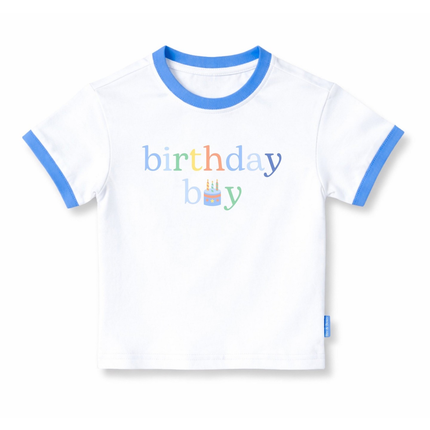Детская футболка Bits & Bows Birthday Boy Crewneck T-Shirt, White 5/6, цвет: Белый — фото 1