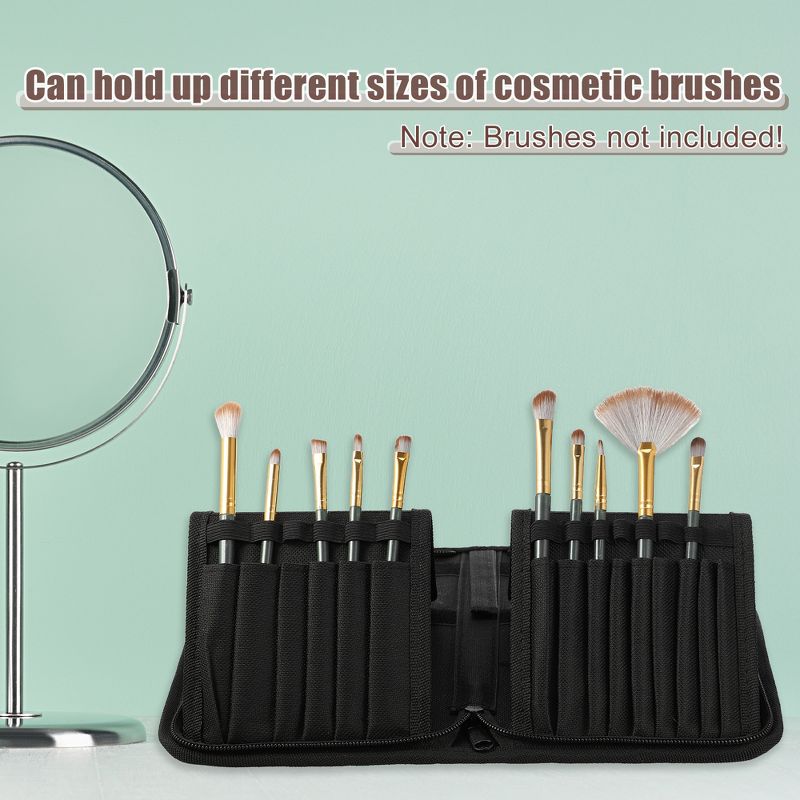 Unique Bargains Foldable Stand-up 15 Pockets Makeup Brush Organizer Black 1 Pc, 3 of 7