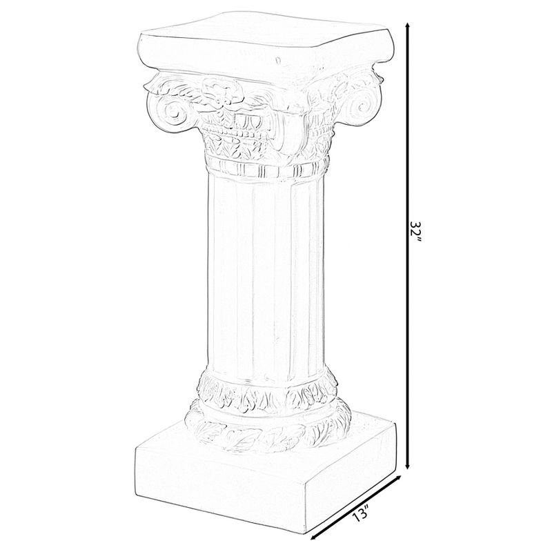 Uniquewise Fiberglass White Plinth Roman Column Ionic Piller Pedestal Vase Stand for Wedding or Party, Living Room Decor - Photography Props, 2 of 9